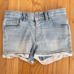 Cat and Jack Denim Shorts with lace trim